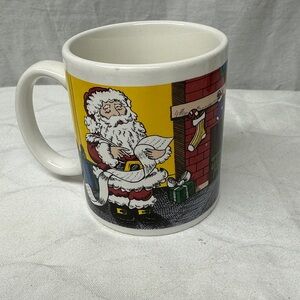 Santa Claus Yellow and White Mug